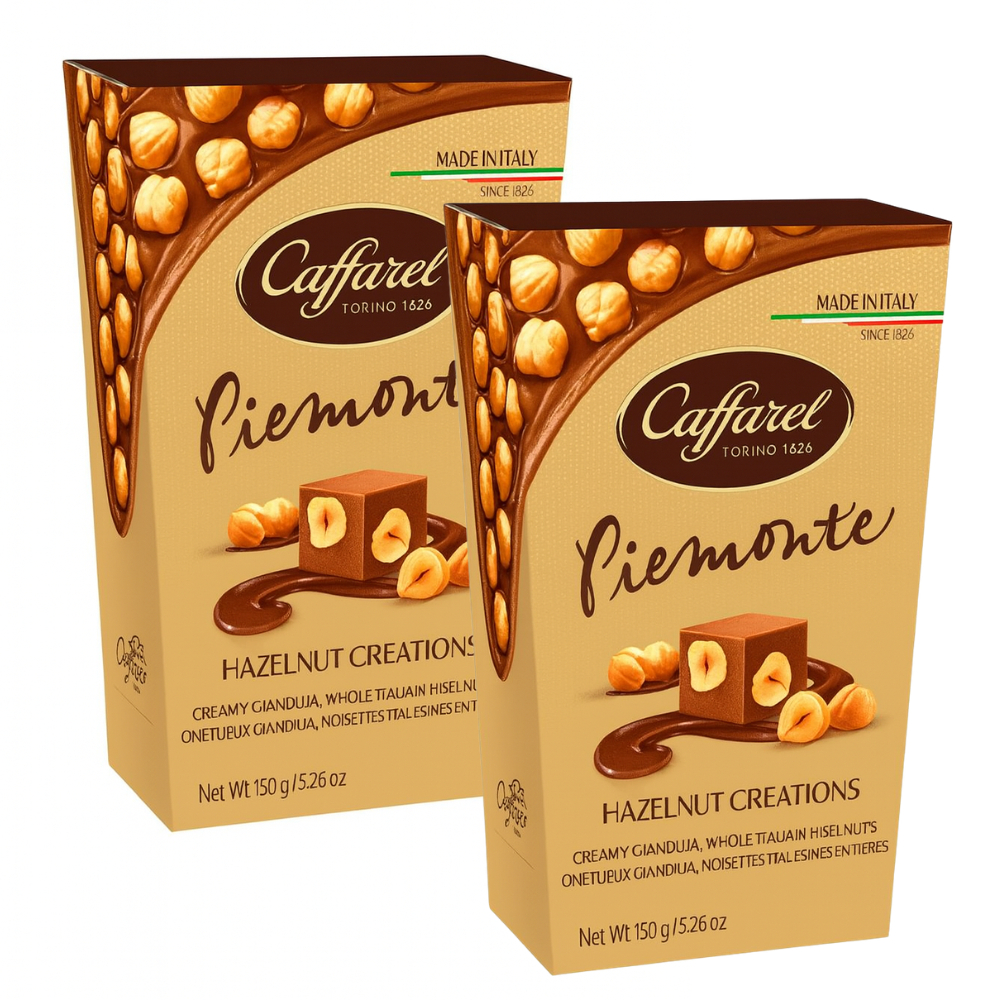 Kit 2 Caixas Chocolate Caffarel Piemonte 150g – Importado Italiano Premium com Avelãs Inteiras