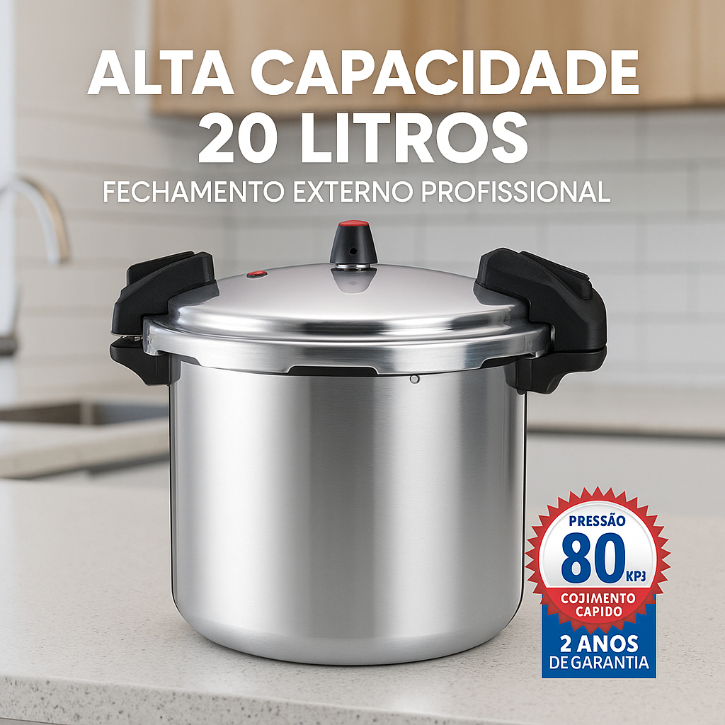 Panela Pressão Profissional 20 Litros Fechamento Externo Alta Resistência Segurança Eficiência