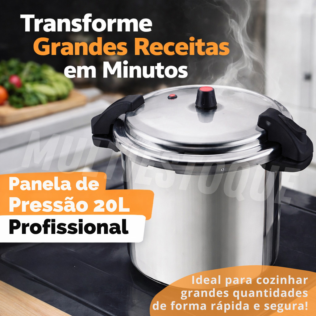 Panela de Pressão 20 litros Profissional com Fechamento Externo