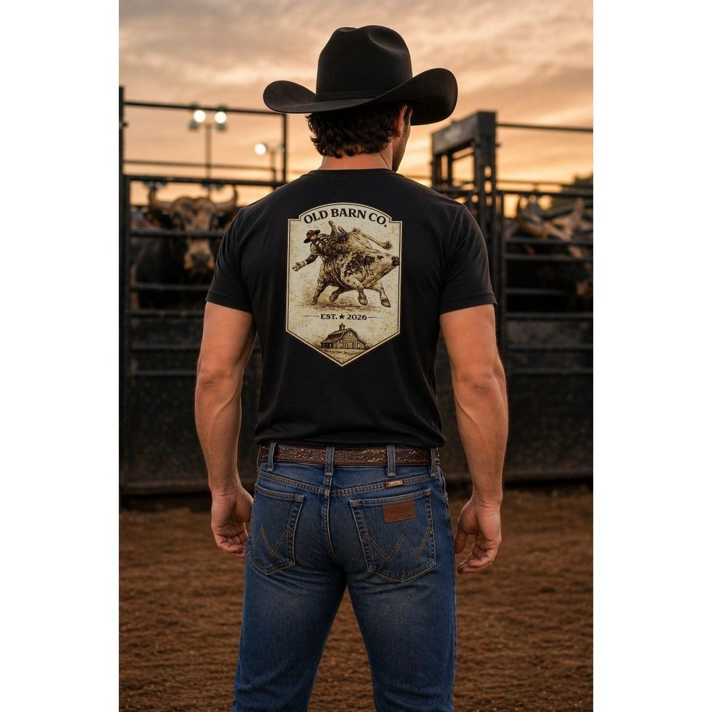 CAMISETA COUNTRY MASCULINA OLD BARN CO. RODEIO ESTILO COWBOY WESTERN COUNTRY VINTAGE 100% ALGODAO FIO 26.1