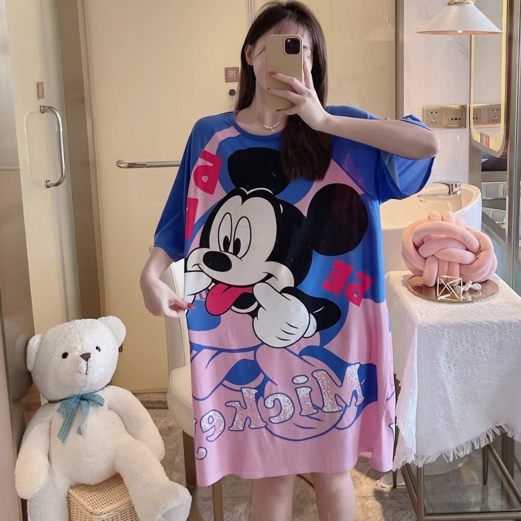 Nova camisola verão feminino de manga curta bonito dos desenhos animados influenciador