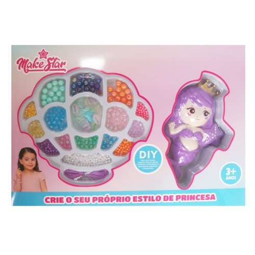 Kit Miçangas Infantil Sereia Bijuterias Criatividade Artesanato Diversao