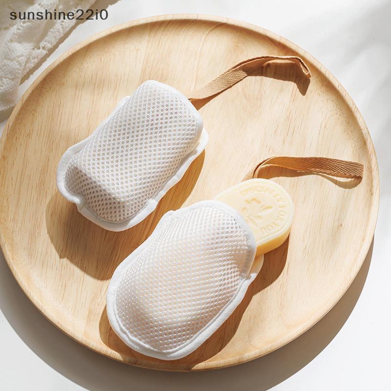 SUS Banho Limpeza Espuma Net Dupla Face Saco De Sabão Corpo Esfoliante Purificador Esponjas Banheiro Malha Poeta BR