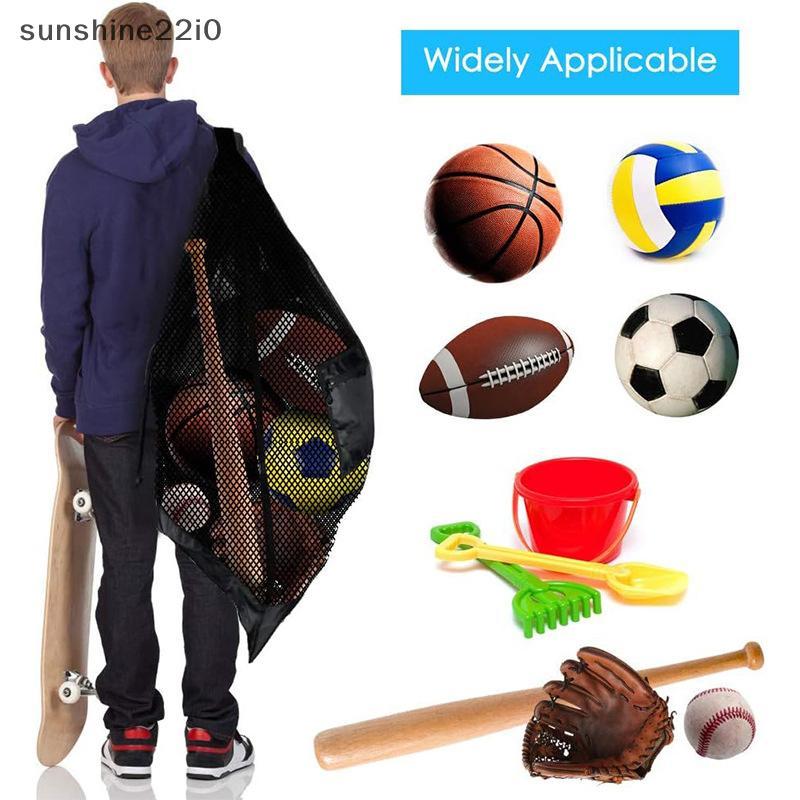 SUS Malha Saco De Bola De Futebol Extra Grande Cordão Armazenamento De Basquete Com Zíper Poeta Voleibol Net Pa Sacos De