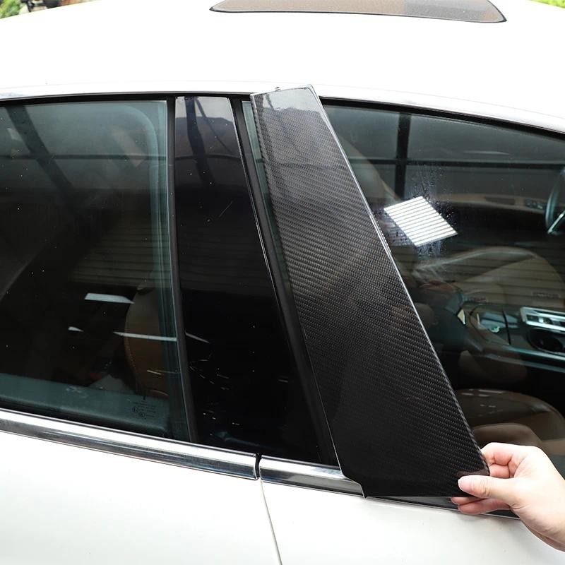 Para Maserati Ghibli III (M157) 2013-2022 Porta Do Carro Bc Pilar Decoração Adesivo De Fibra Carbono Real Acessórios Ext
