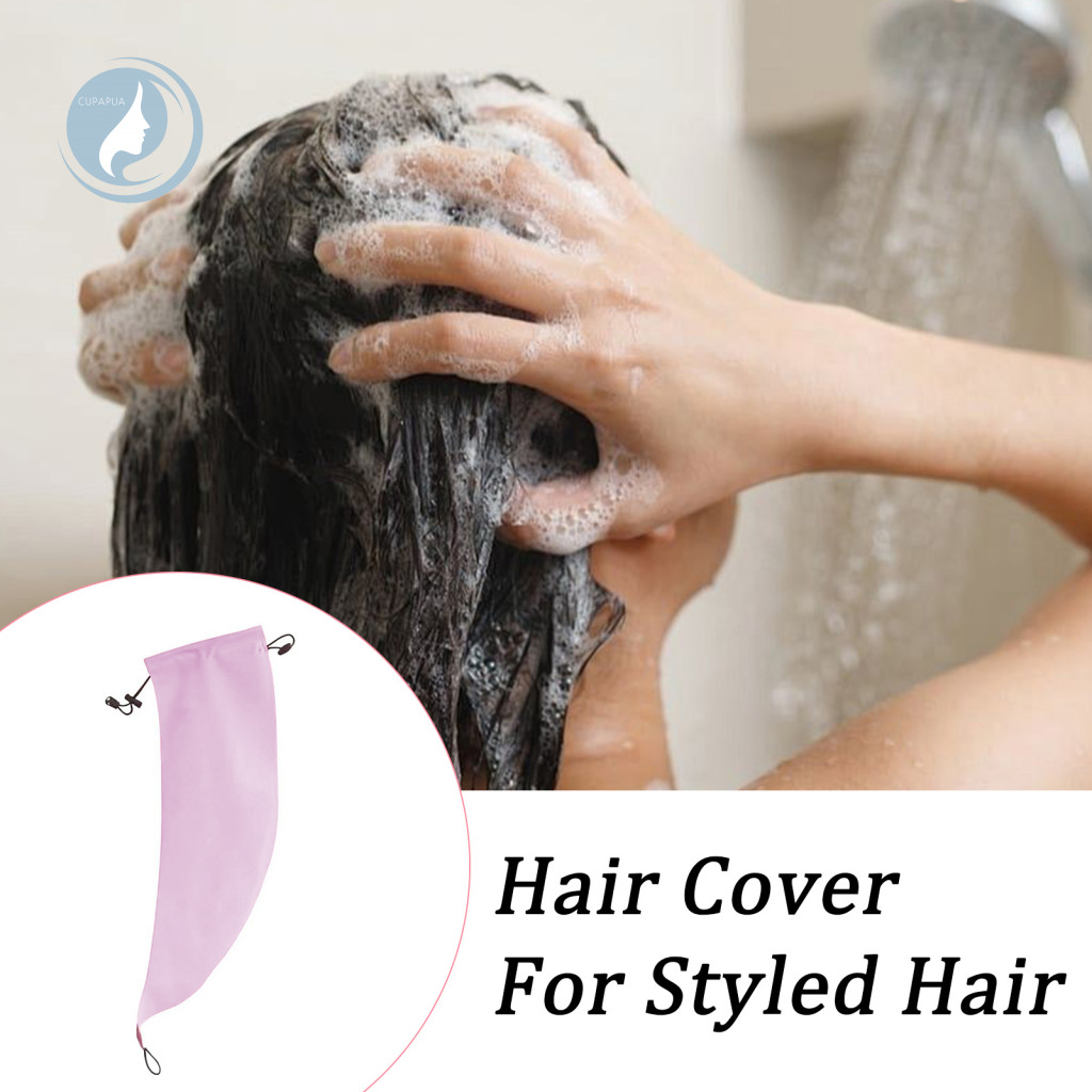 Hair Care Solution for Workouts Protection Cap Waterproof Ponytail Shower for Long – Reusable Bathing Hat with Sleeve