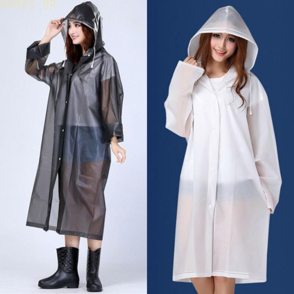 [Clearance]Raincoat Waterproof Rainwear Hooded Ponchos Thicker Long Sleeve Button[ARBES]