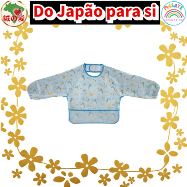 Richell Long Sleeve Baby Bib, Waterproof Feeding Smock, Pocketed Apron 【Do Japão para você】