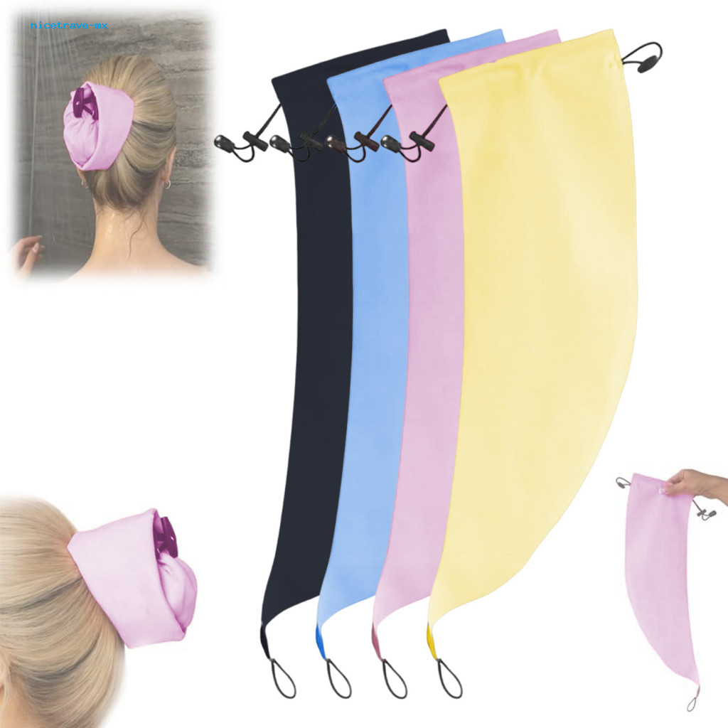 Shower Hat Moisture-blocking Hair Cover Waterproof Ponytail Cap for Long – Reusable Bathing with Sleeve Perfect for Wa