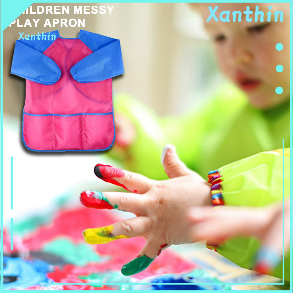 Waterproof Art Smock for Kids Children Apron with Long Sleeves – Mess-free Durable Comfortable Painting for Perfect fo