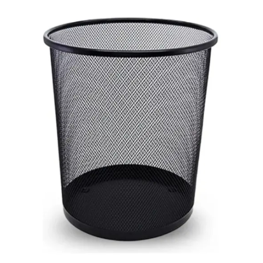 Cesto De Metal Aramado Lixo Uso Escritório Escola Quarto 10L Preto