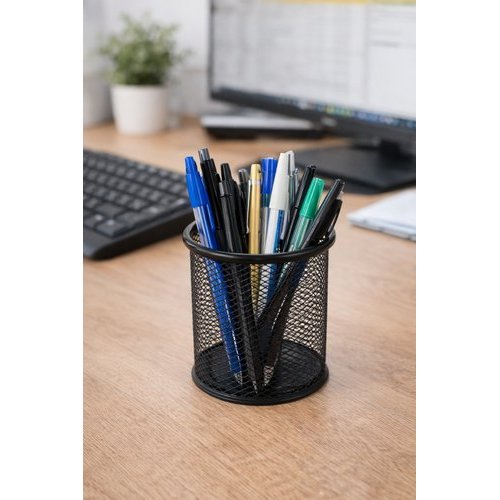 Porta Canetas Aramado Preto Redondo Quadrado Organizador Mesa Escritorio Duravel