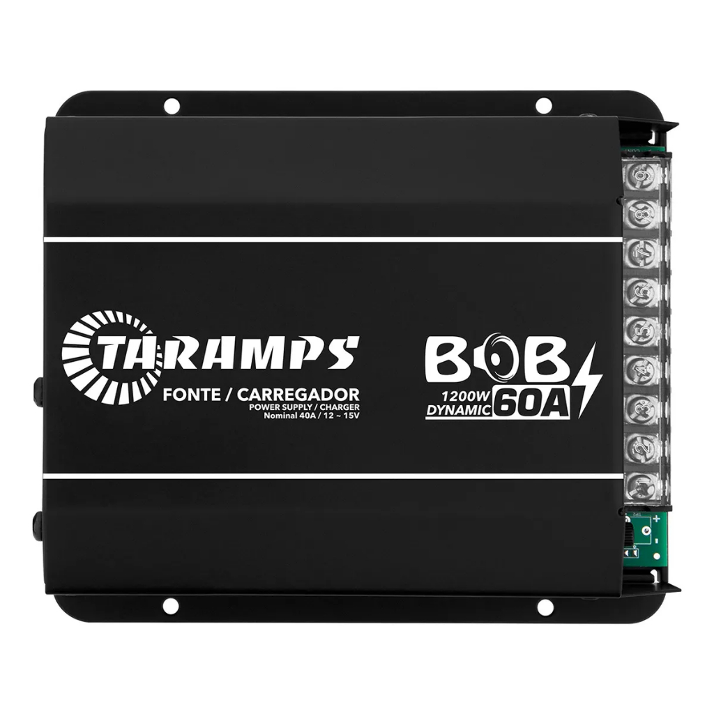 Fonte Carregador Taramps Bob 60a Amperes Som Automotivo Para Caixa Bob Som Carro Paredão 12v 1200w Bivolt Carregador Par