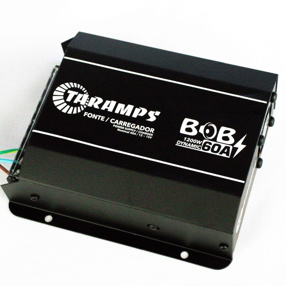 Fonte Carregador Taramps Bob 60a Bivolt Preto Som Automotivo