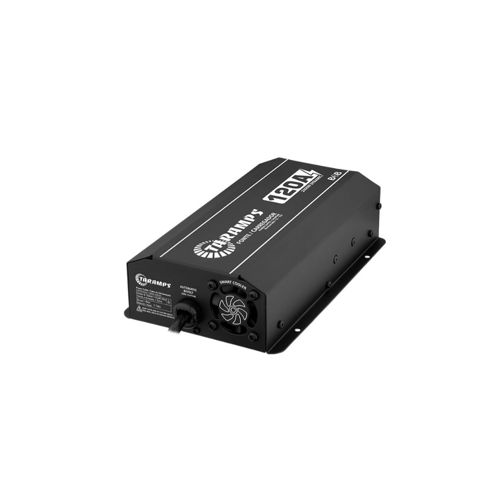 Fonte Automotiva Bob 120a Taramps Carregador Bivolt 2400w Preto