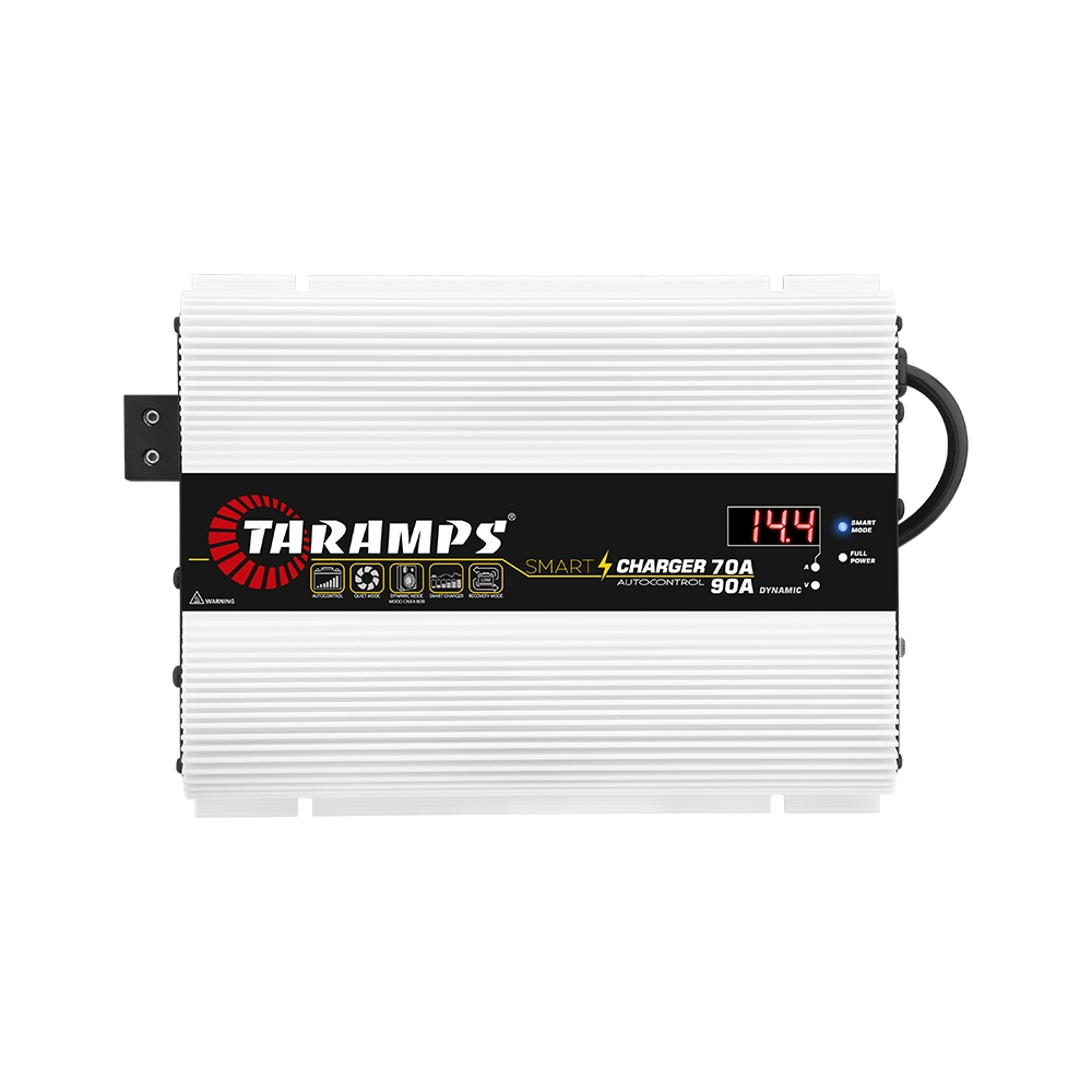 Fonte Automotiva 70a 90a Taramps Smart Charger Bivolt 70 Amperes Carregador Bateria Caixa Bob Som Automotivo