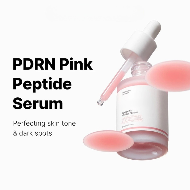 Medicube PDRN Pink Peptide Serum 30ml Manchas Escuras Iluminando Vidro Barreira De Colágeno