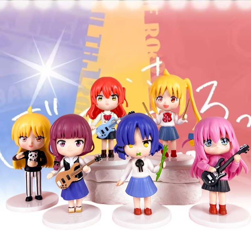 6 Pçs/set Anime Bocchi the Rock Gotoh Hitori Yamada Ryo Ijichi Nijika Figuras De Ação Kawaii Modelo Bonecas Brinquedos P