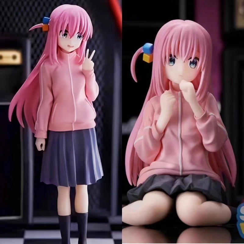 Bocchi the Rock Hitori Gotoh 2D Estilo Bishoujo Anime Figura PVC Colecionável Desktop Display Estátua Modelo Brinquedo P