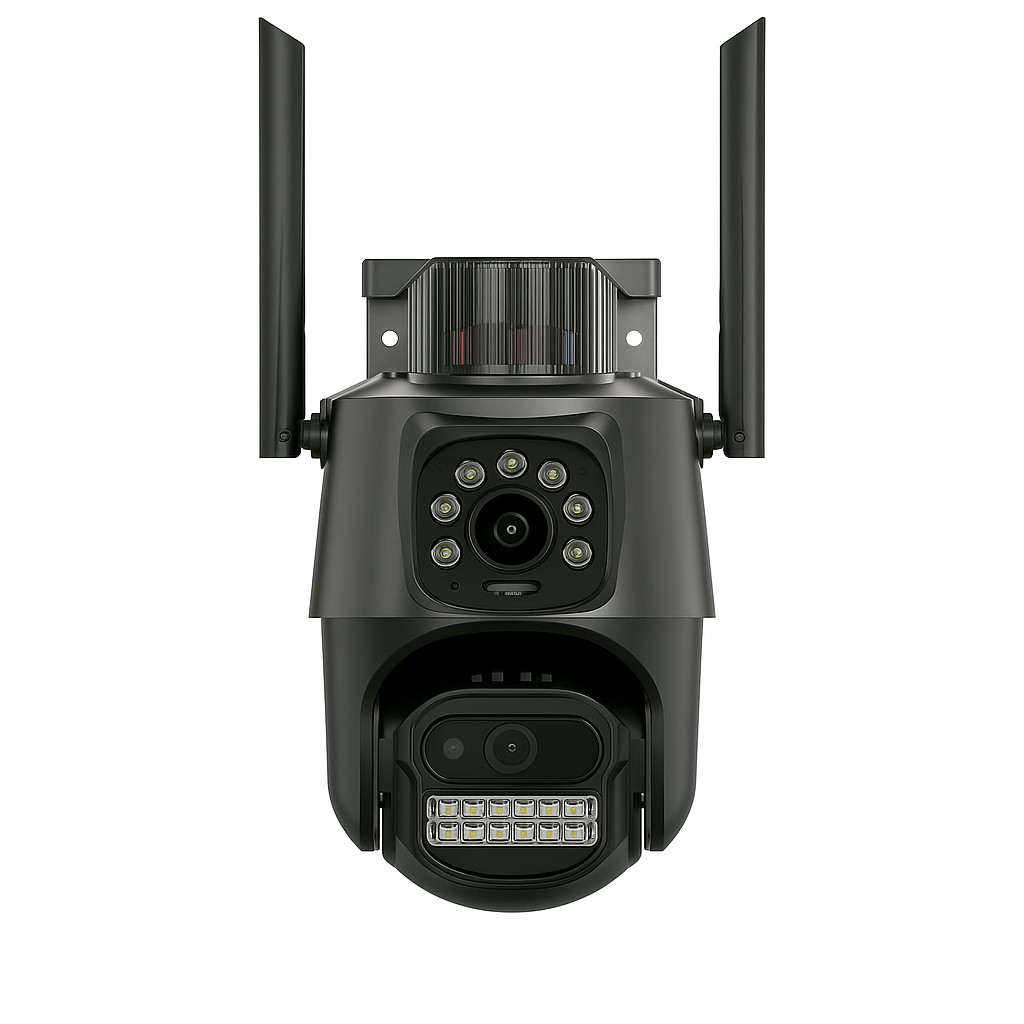 Câmera Dual Lente 4MP 14 LEDS WI-FI Externa Colorida à Noite SIGMA-4922 APP YOOSEE