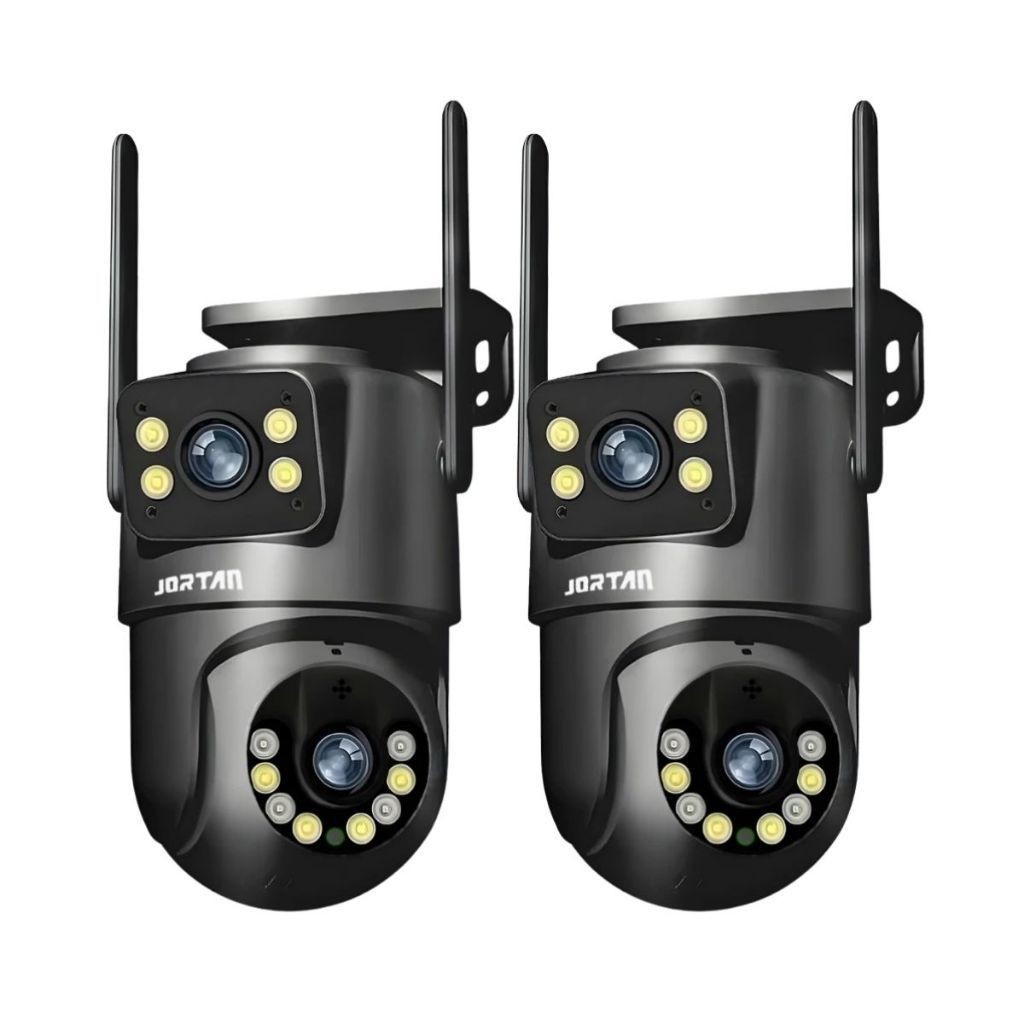 Kit 2 Câmeras de Segurança WiFi IP66 4MP Dupla Lente Pretas com App Yoosee