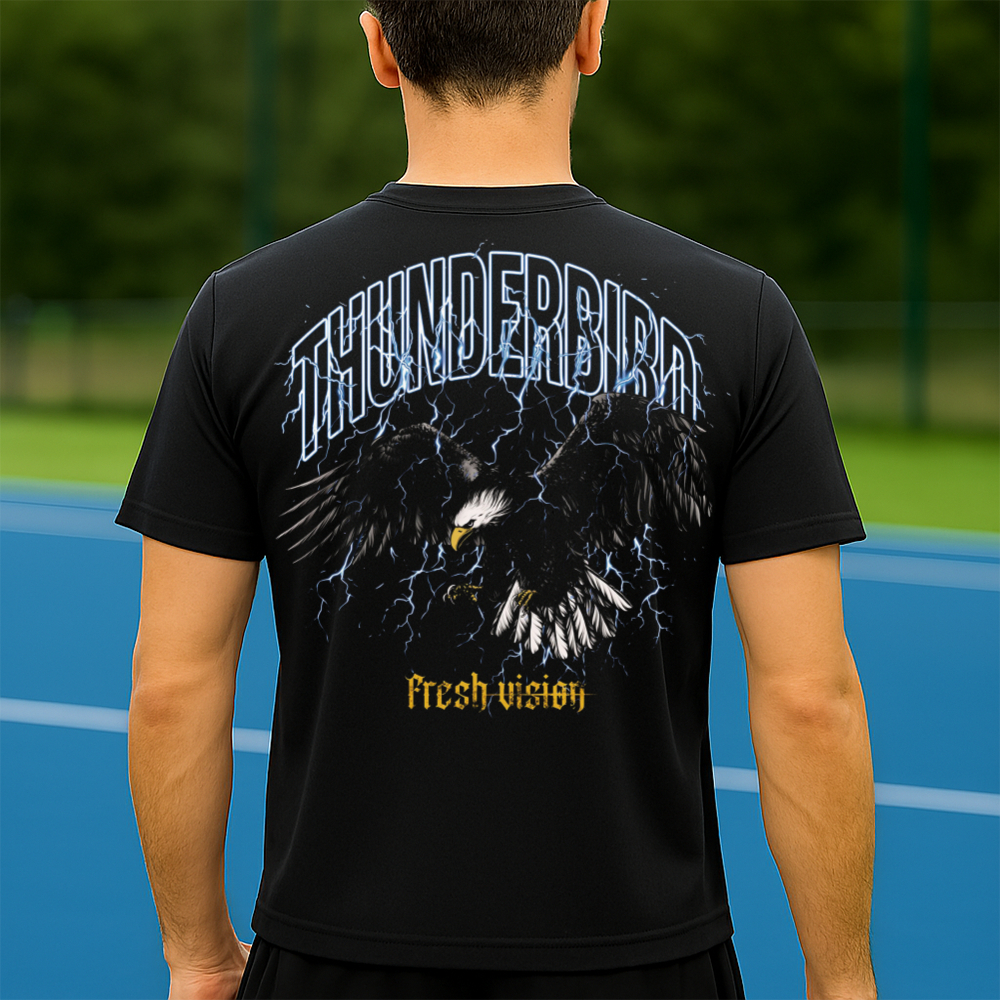 Camiseta Dry Fit Masculina Estampada Falcão com Raios P ao GG Leve Respirável Academia Treino