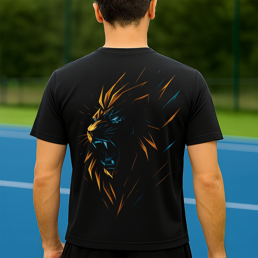 Camiseta Dry Fit Masculina Estampada Leão Risco P ao GG Leve Respirável Academia Treino