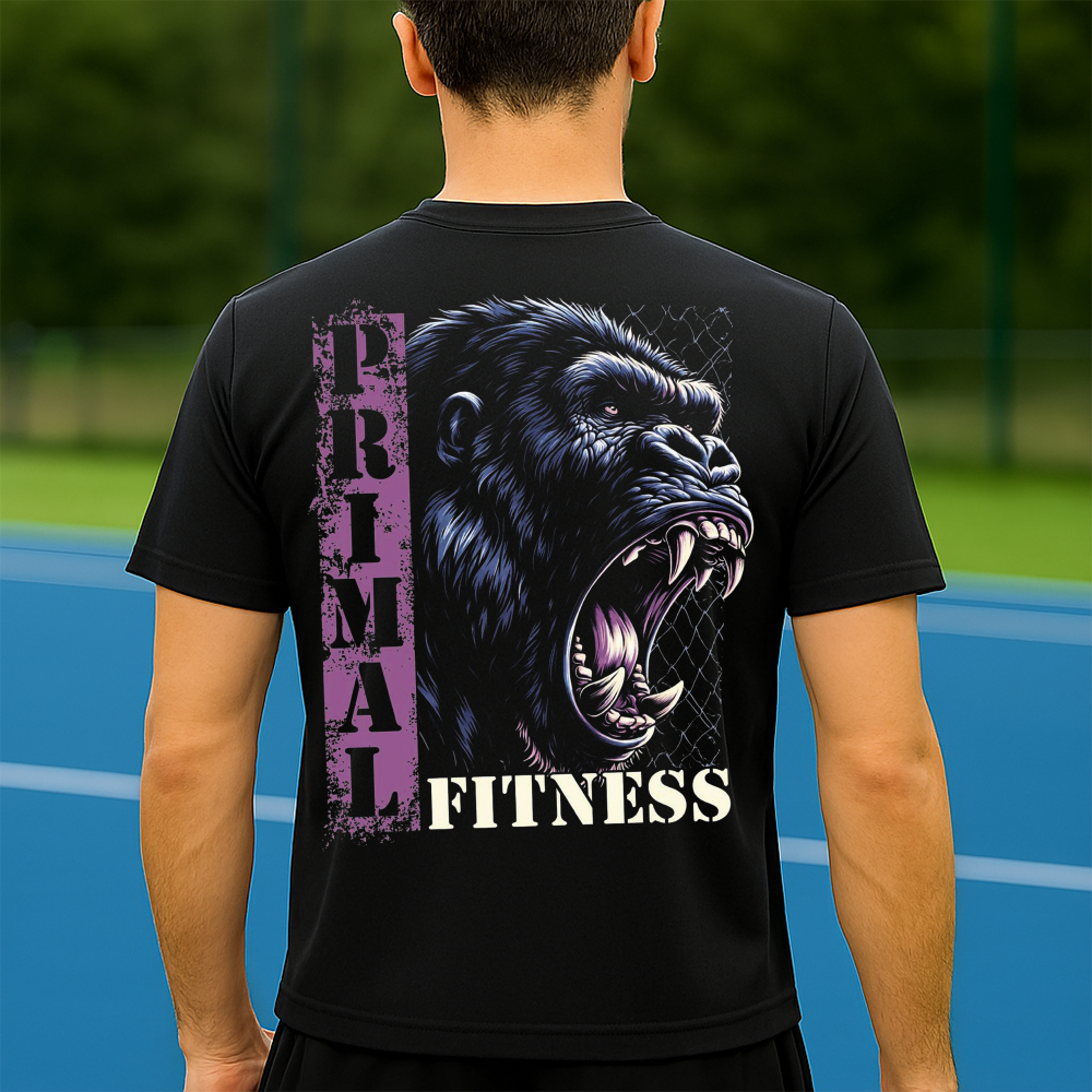Camiseta Dry Fit Masculina Estampada Gorila Fitness P ao GG Leve Respirável Academia Treino