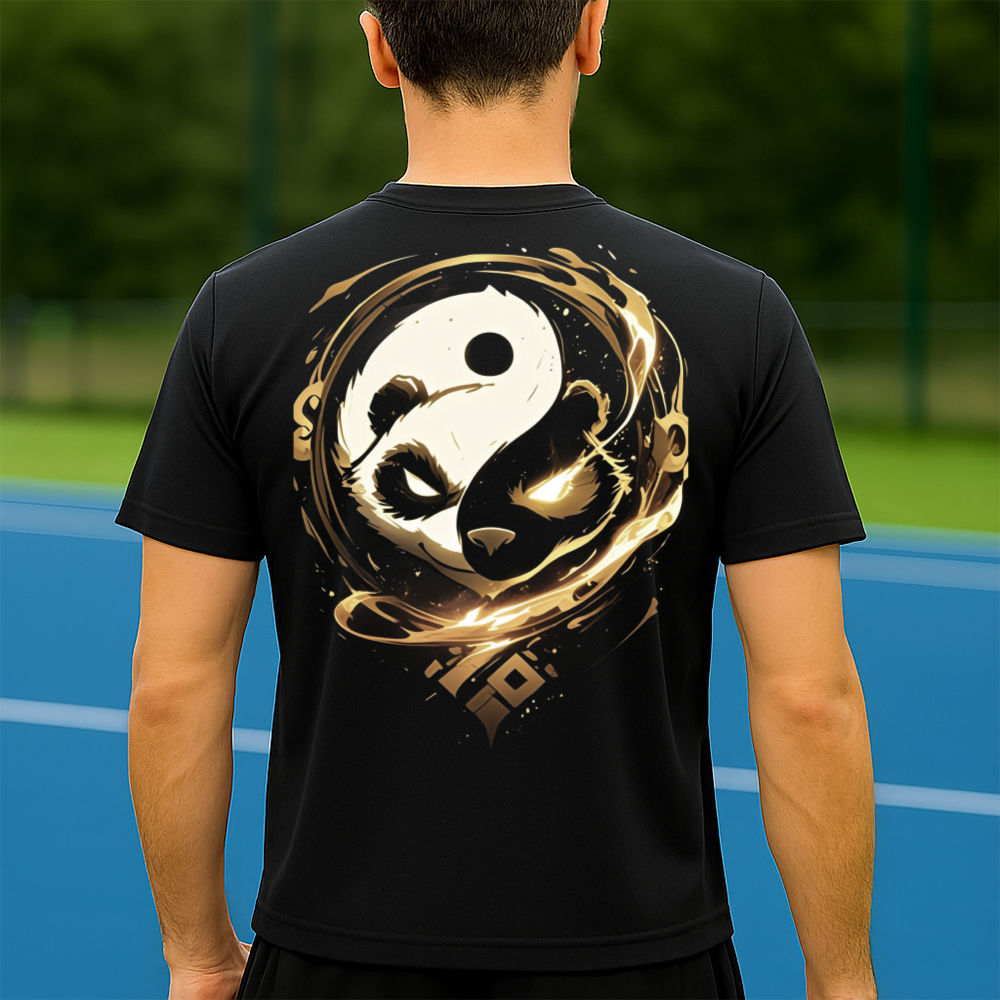 Camiseta Dry Fit Masculina Estampada Panda Dourado P ao GG Leve Respirável Academia Treino