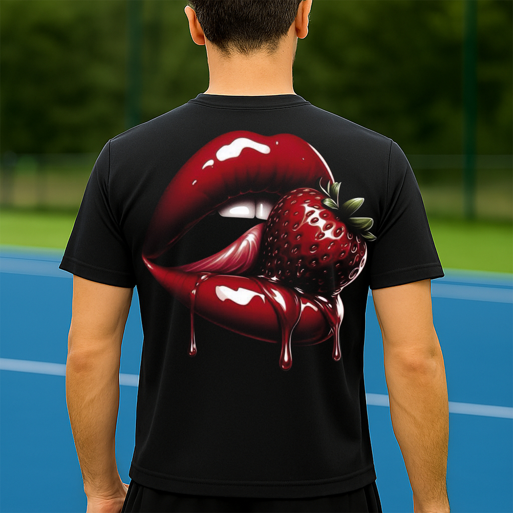Camiseta Dry Fit Masculina Estampada Boca Derretendo P ao GG Leve Respirável Academia Treino