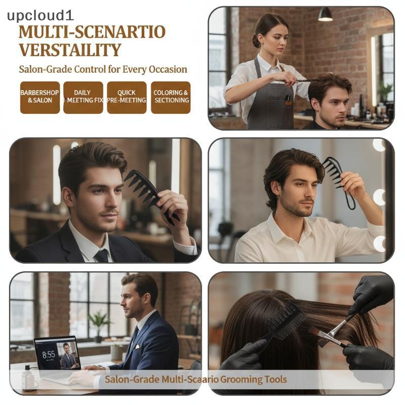 [upcloud1] 4 PCS Conjunto De Modelagem De Cabelo Masculino Portátil Resistente Ao Calor Largo Pi Para Viagens Grooming U