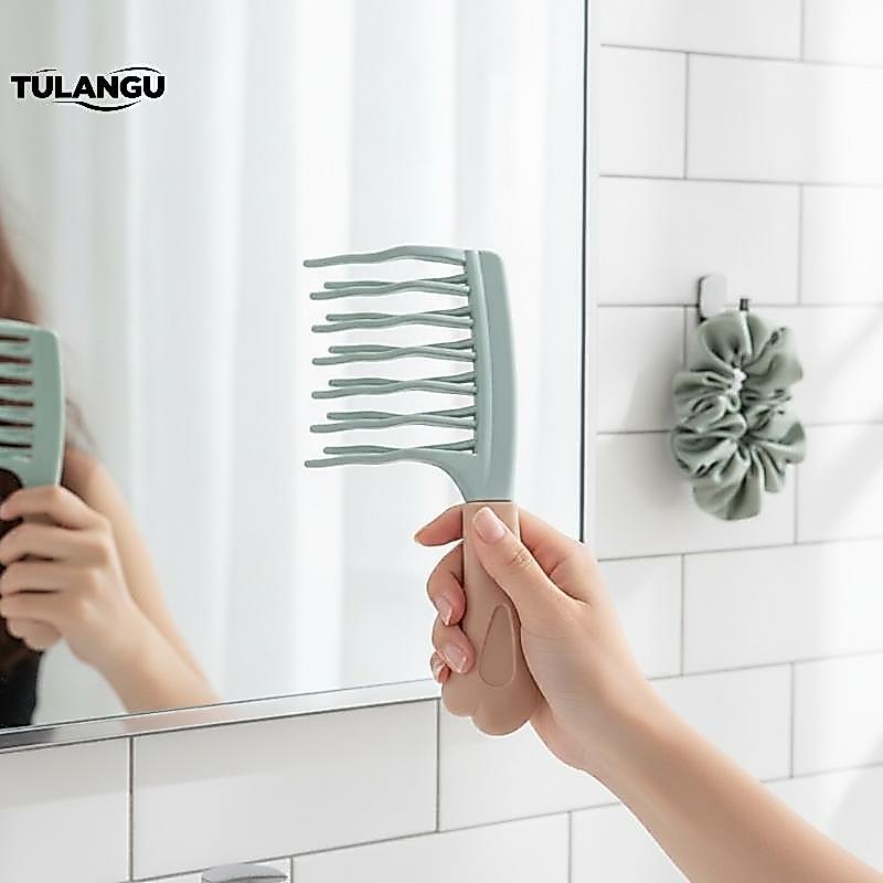 TULANGU Dupla Linha Larga Dente Sem Danos Cabelo Big Toothb Para Mulheres Perm Encaracolado Ondulado Grooming Use BR