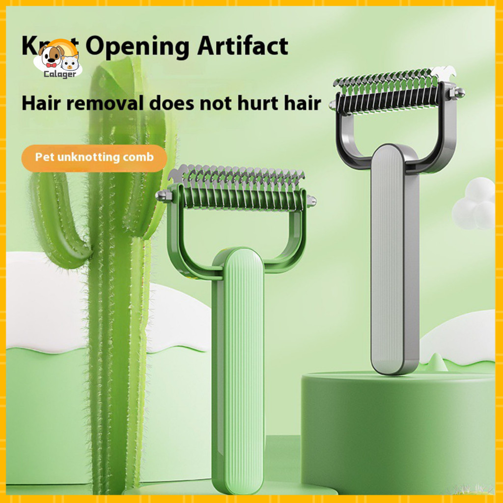 Knot Remover for Pets Pet Comb Double-sided Dematting Tool for Dogs Cats Wide Teeth Stainless Steel Grooming for Tangles