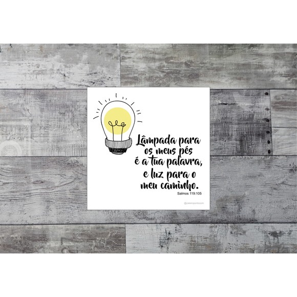 PLACA DECORATIVA LÂMPADA PARA OS MEUS PÉS 20x20