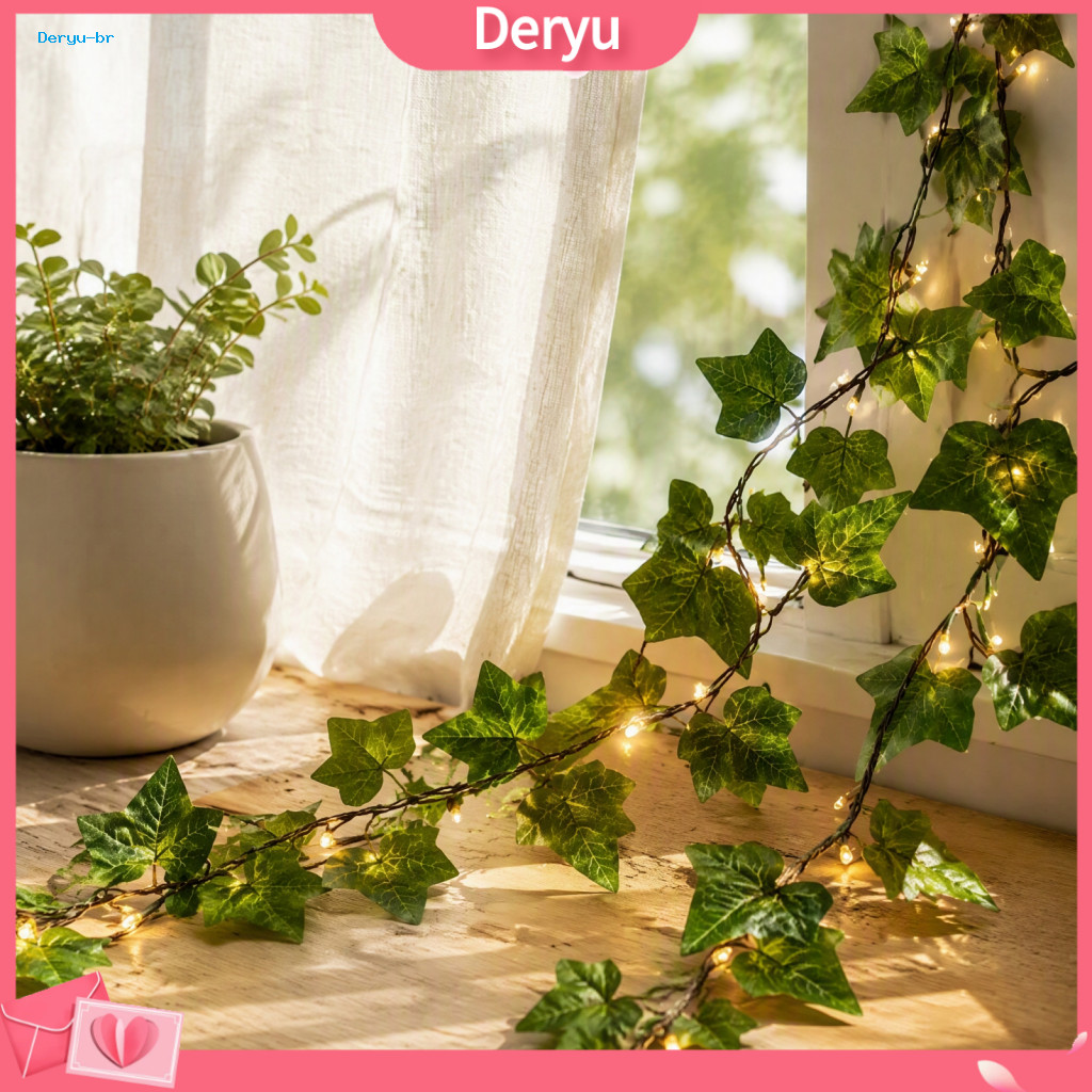 Artificial Ivy String Lights Indoor Garden Plant Decor 32.8ft Led Vine Fairy Hanging Garland Flexible Fake Greenery for