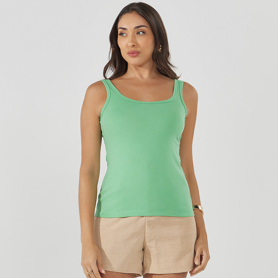 Regata Feminina Cotton 30 Básica Macia Confortável KB306-A