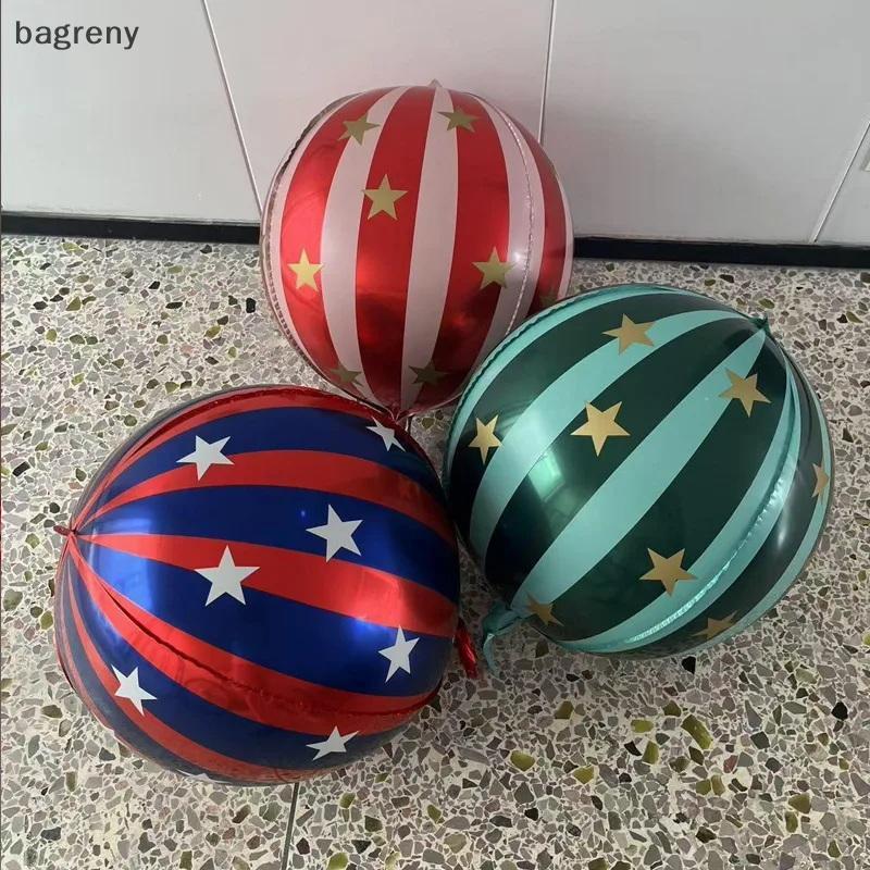 [bagreny] 1 Peça Balão De Filme De Alumínio Com Estrela Listrada De 22 Polegadas , Balões De Decoração Para Casa 2025 De