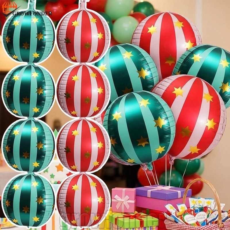 [Fasty] 4-1 Unidade De Balões De Estrela Listrados 4D De 22 Polegadas-Adereços De Fotos DIY-Suprimentos Decorativos Para