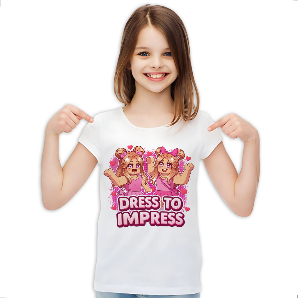 Camiseta Infantil Dress to Impress Roblox Jogo Game LK-530