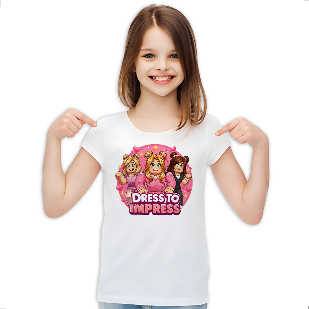Camiseta Infantil Dress to Impress Roblox Jogo Game LK-524