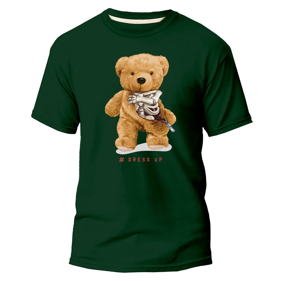 Camisa Camiseta Urso Fofo Dress UP Estampada Algodão Lisa Academia Casual Unissex Trabalho Original