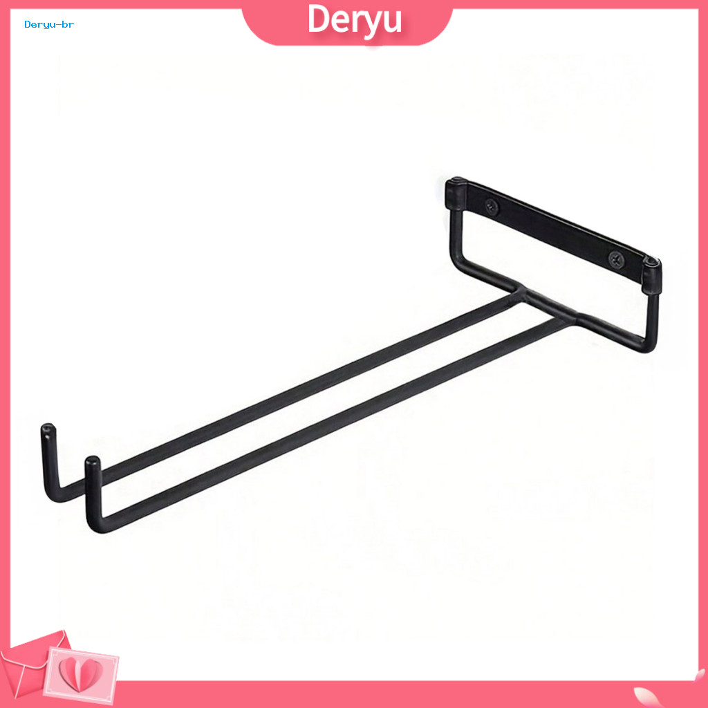 Restaurant Kitchen Cup Rack under Cabinet Stemware Holder Wall Mounted Wine Glass Hanging Space-saving Wire Hanger for