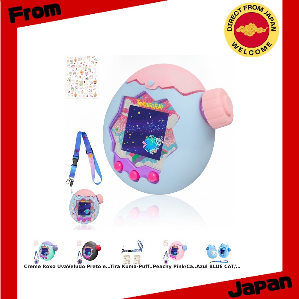 Capa Case de Silicone Srelirly para Tamagotchi Paradise Proteção Anti Impacto e Queda com Alça Cor Strawberry Blue Jelly