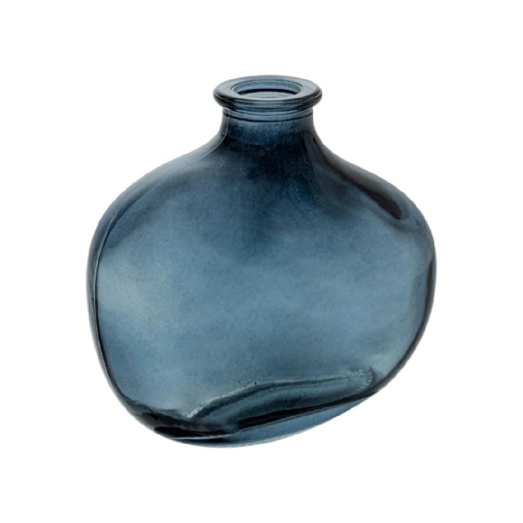 Vaso Solitário Vidro Azul Translúcido Minimalista Decoração Moderna Para O Seu Home Office