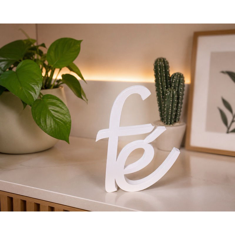 Fé Decoração– Palavra Decorativa Minimalista em Preto • Inspiração para Seu Lar 10x20cm