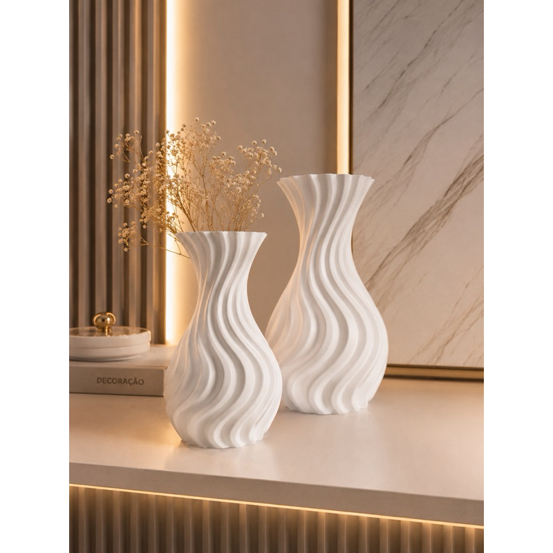 Vaso Decorativo Ondas Design Moderno e Elegante Para Transformar Seu Espaço, Minimalista Kit