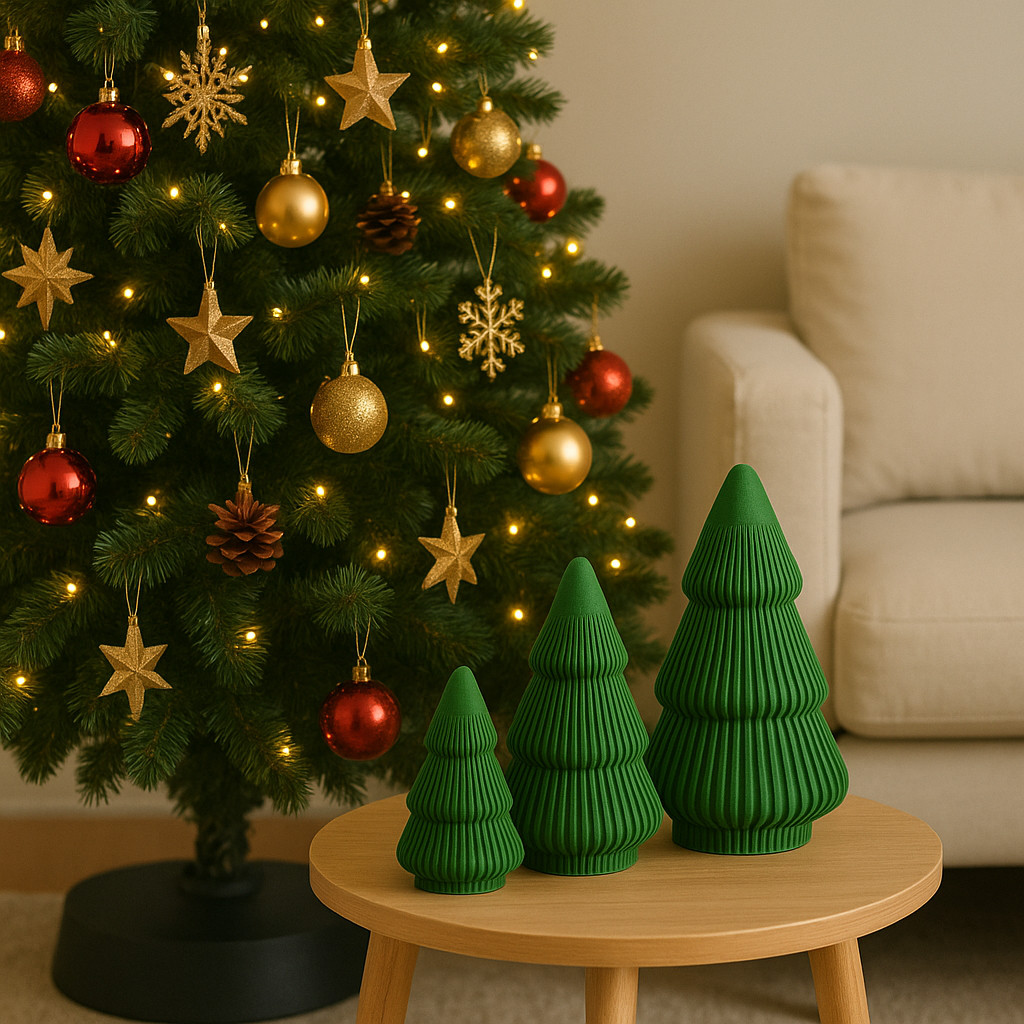 Kit 3 Árvores Decorativas de Natal – Enfeite de Mesa e Sala, Decoração Natalina Minimalista para seu lar