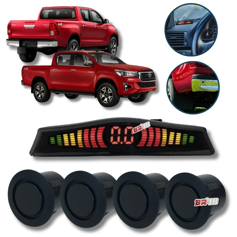 Sensor de Ré Emborrachado Para-choque de Ferro / Metal Caminhonete - Hilux Todas