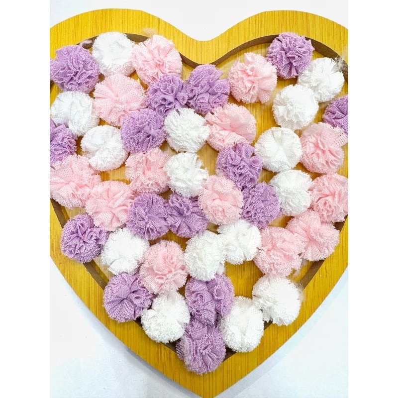 Pompom de malha tule 50 unidades 2,5  Bola Flor Para artesanato, Laços