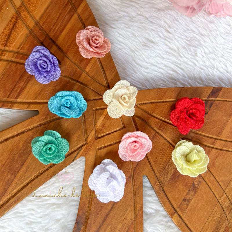Flor de tecido/malha para artesanato 10 un 2,5 cm
